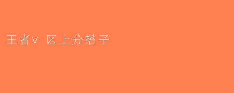 王者v区上分搭子