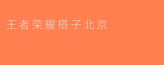 王者荣耀搭子北京