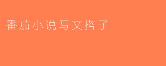 番茄小说写文搭子
