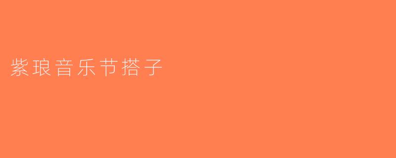 紫琅音乐节搭子