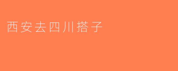 西安去四川搭子