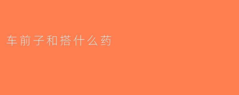 车前子和搭什么药