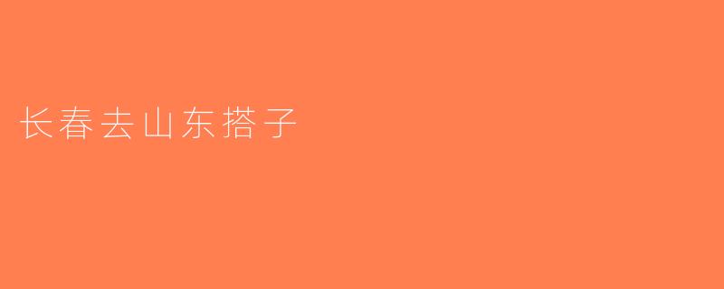 长春去山东搭子