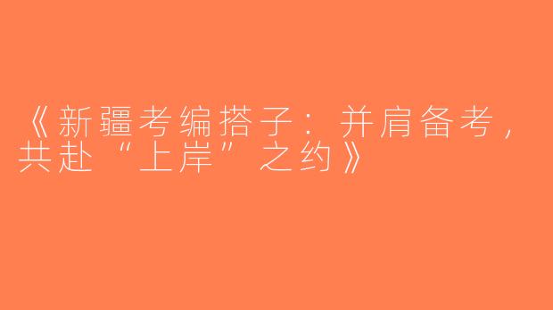 《新疆考编搭子：并肩备考，共赴“上岸”之约》
