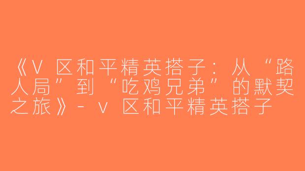 《V区和平精英搭子：从“路人局”到“吃鸡兄弟”的默契之旅》-v区和平精英搭子