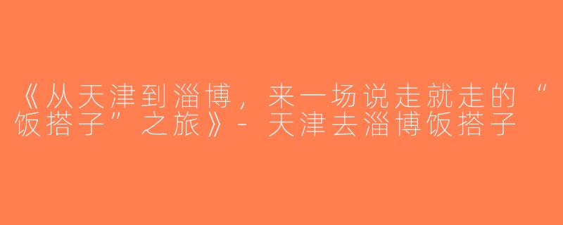 《从天津到淄博，来一场说走就走的“饭搭子”之旅》-天津去淄博饭搭子
