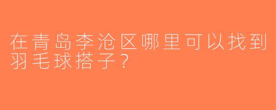在青岛李沧区哪里可以找到羽毛球搭子？