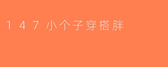 147小个子穿搭胖