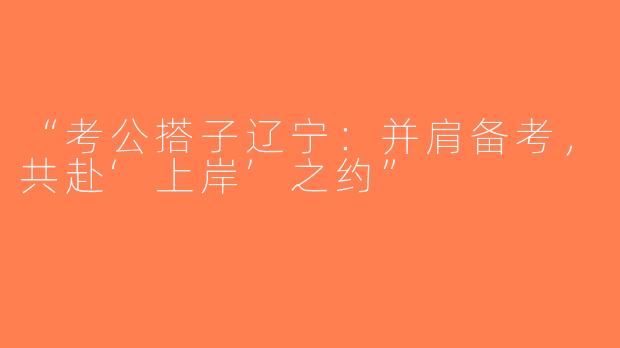 “考公搭子辽宁：并肩备考，共赴‘上岸’之约”