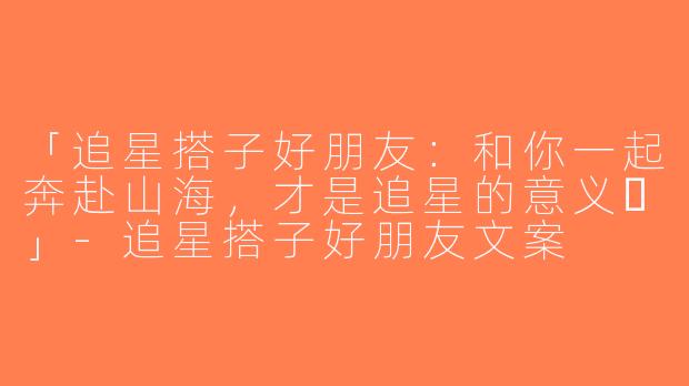 「追星搭子好朋友：和你一起奔赴山海，才是追星的意义✨」-追星搭子好朋友文案