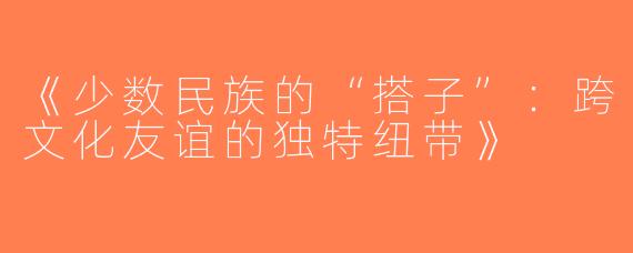 《少数民族的“搭子”：跨文化友谊的独特纽带》