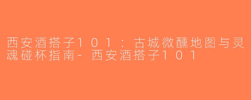 西安酒搭子101：古城微醺地图与灵魂碰杯指南-西安酒搭子101