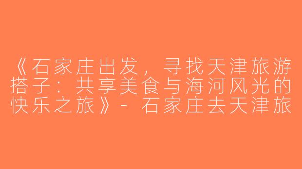《石家庄出发，寻找天津旅游搭子：共享美食与海河风光的快乐之旅》-石家庄去天津旅游搭子