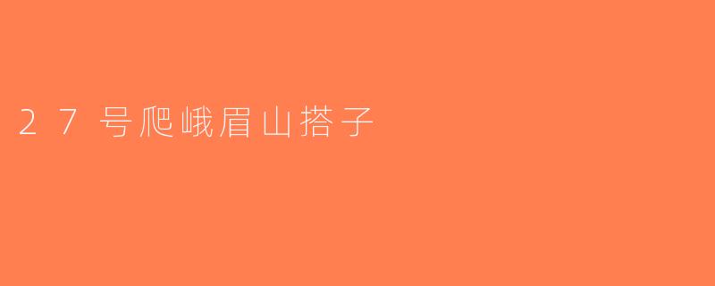 27号爬峨眉山搭子