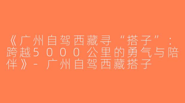 《广州自驾西藏寻“搭子”：跨越5000公里的勇气与陪伴》-广州自驾西藏搭子