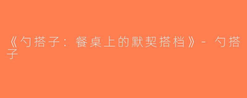 《勺搭子：餐桌上的默契搭档》-勺搭子