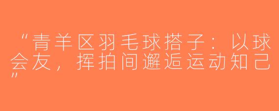 “青羊区羽毛球搭子：以球会友，挥拍间邂逅运动知己”