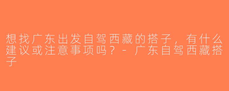 想找广东出发自驾西藏的搭子，有什么建议或注意事项吗？-广东自驾西藏搭子