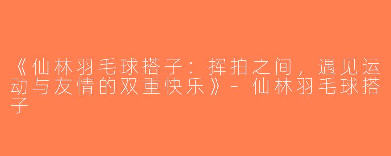 《仙林羽毛球搭子：挥拍之间，遇见运动与友情的双重快乐》-仙林羽毛球搭子
