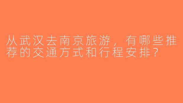 从武汉去南京旅游，有哪些推荐的交通方式和行程安排？