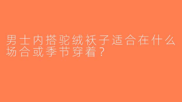 男士内搭驼绒袄子适合在什么场合或季节穿着？