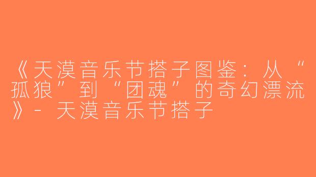 《天漠音乐节搭子图鉴：从“孤狼”到“团魂”的奇幻漂流》-天漠音乐节搭子