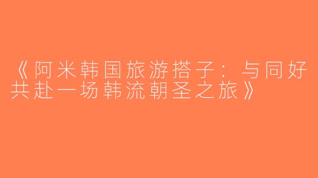 《阿米韩国旅游搭子：与同好共赴一场韩流朝圣之旅》