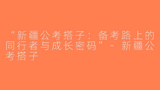 “新疆公考搭子：备考路上的同行者与成长密码”-新疆公考搭子