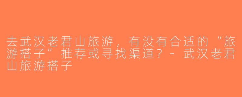 去武汉老君山旅游，有没有合适的“旅游搭子”推荐或寻找渠道？-武汉老君山旅游搭子