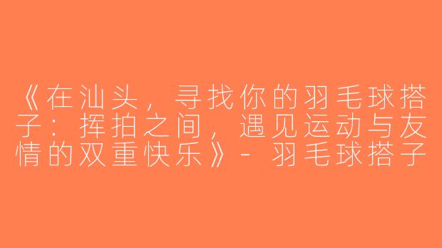 《在汕头，寻找你的羽毛球搭子：挥拍之间，遇见运动与友情的双重快乐》-羽毛球搭子汕头