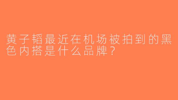 黄子韬最近在机场被拍到的黑色内搭是什么品牌？