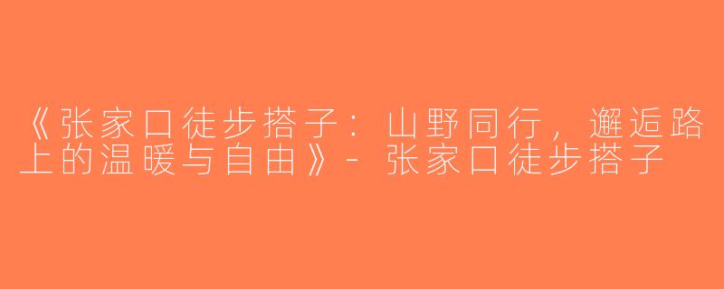 《张家口徒步搭子：山野同行，邂逅路上的温暖与自由》-张家口徒步搭子
