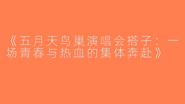 《五月天鸟巢演唱会搭子：一场青春与热血的集体奔赴》
