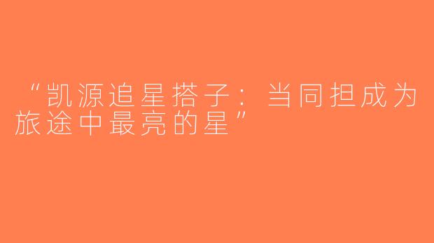 “凯源追星搭子：当同担成为旅途中最亮的星”