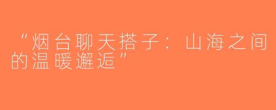 “烟台聊天搭子：山海之间的温暖邂逅”