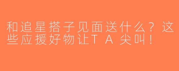 和追星搭子见面送什么？这些应援好物让TA尖叫！