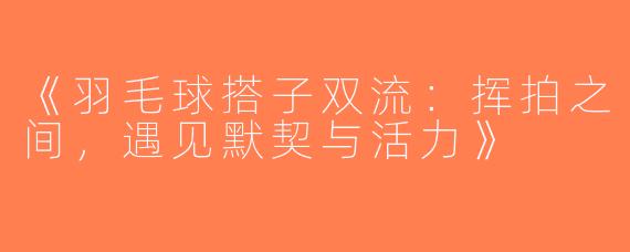 《羽毛球搭子双流：挥拍之间，遇见默契与活力》