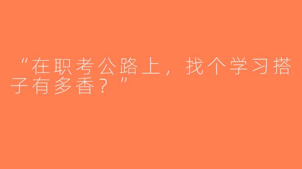 “在职考公路上，找个学习搭子有多香？”