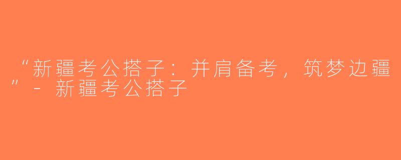 “新疆考公搭子：并肩备考，筑梦边疆”-新疆考公搭子