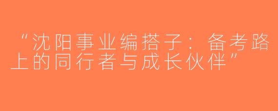 “沈阳事业编搭子：备考路上的同行者与成长伙伴”