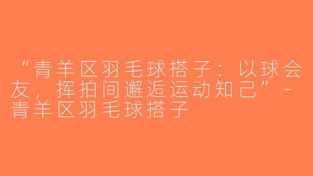 “青羊区羽毛球搭子：以球会友，挥拍间邂逅运动知己”-青羊区羽毛球搭子