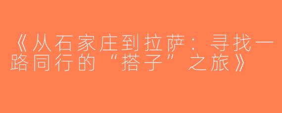 《从石家庄到拉萨：寻找一路同行的“搭子”之旅》