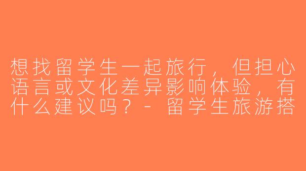 想找留学生一起旅行，但担心语言或文化差异影响体验，有什么建议吗？-留学生旅游搭子
