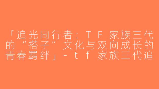 「追光同行者：TF家族三代的“搭子”文化与双向成长的青春羁绊」-tf家族三代追星搭子