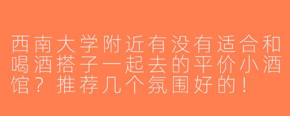 西南大学附近有没有适合和喝酒搭子一起去的平价小酒馆？推荐几个氛围好的！