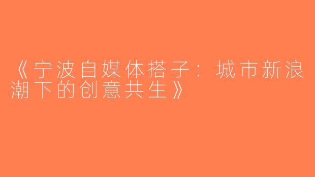 《宁波自媒体搭子：城市新浪潮下的创意共生》
