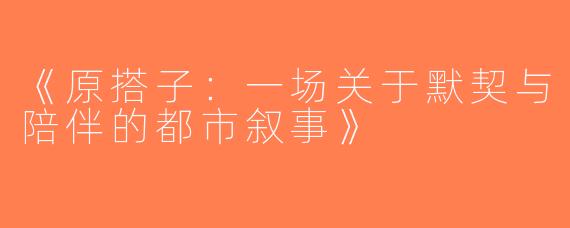 《原搭子：一场关于默契与陪伴的都市叙事》