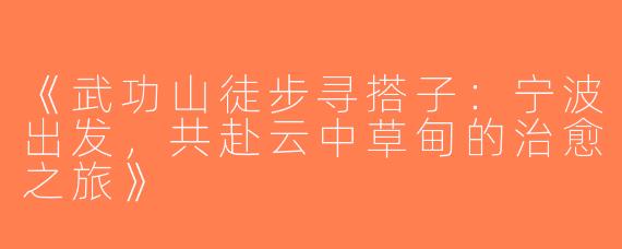 《武功山徒步寻搭子：宁波出发，共赴云中草甸的治愈之旅》