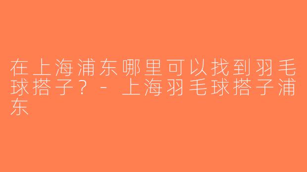 在上海浦东哪里可以找到羽毛球搭子？-上海羽毛球搭子浦东