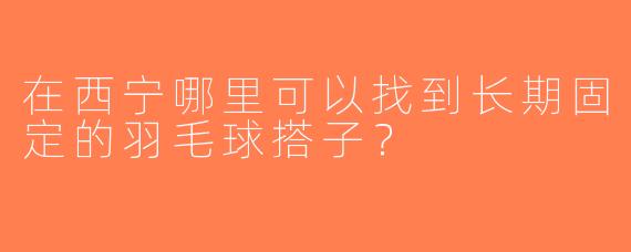 在西宁哪里可以找到长期固定的羽毛球搭子？